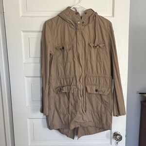 Forever 21 Tan Hooded Cato Utility Jacket